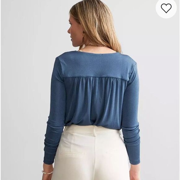 Intimately Free People Turnt Bodysuit Women’s SIZE MED V-Neck Blue Metal FP - Picture 3 of 14